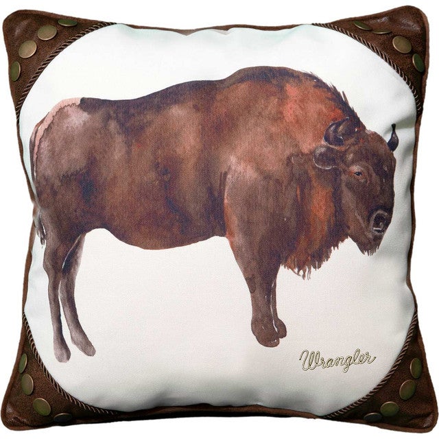 Wrangler Buffalo Accent Pillow