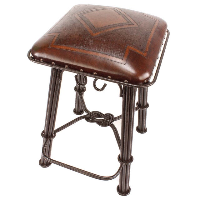Antique Brown Diamondback Counter Stool