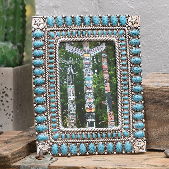 Turquoise Hills Beaded Star Photo Frame- SALE