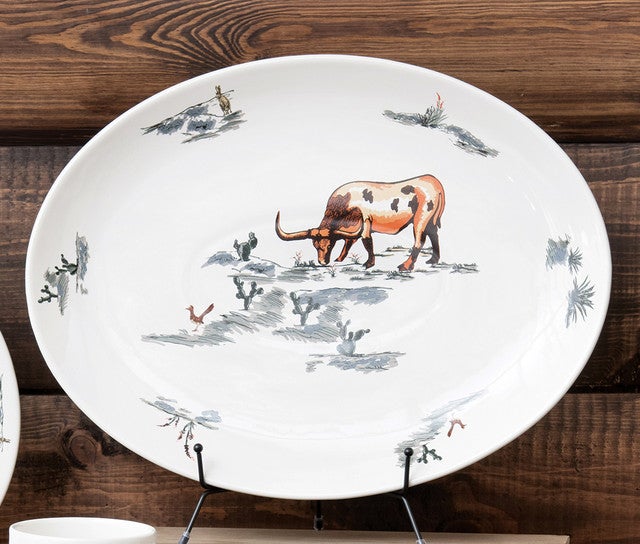 Cowboy Roundup Ceramic Serving Platter - OUT OF STOCK UNTIL 12/09/2025