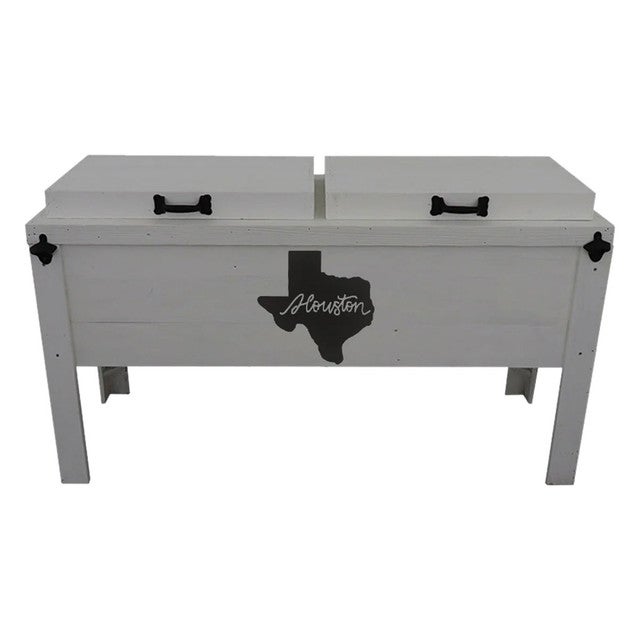 Houston Texas Double Cooler - White