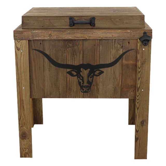 Longhorn Face Single Cooler - Walnut