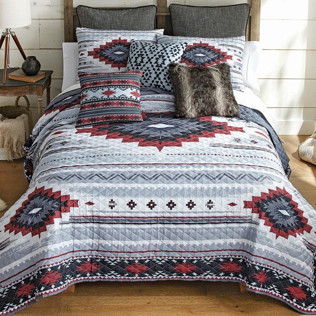 Crimson Ridge Quilt Bed Set - Queen