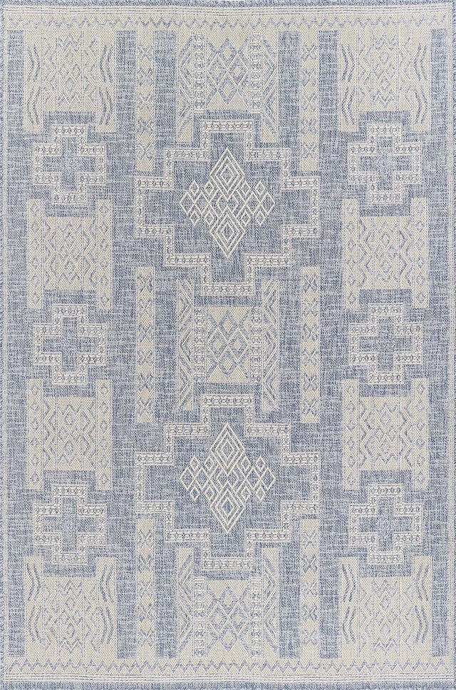 Navajo Blue Indoor/Outdoor Rug - 9 x 12