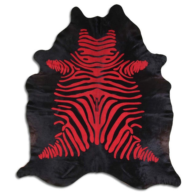 Scarlet Zebra Cowhide Rug - Medium