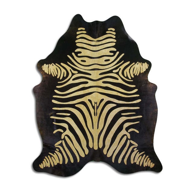 Lemon Zebra Cowhide Rug - Medium