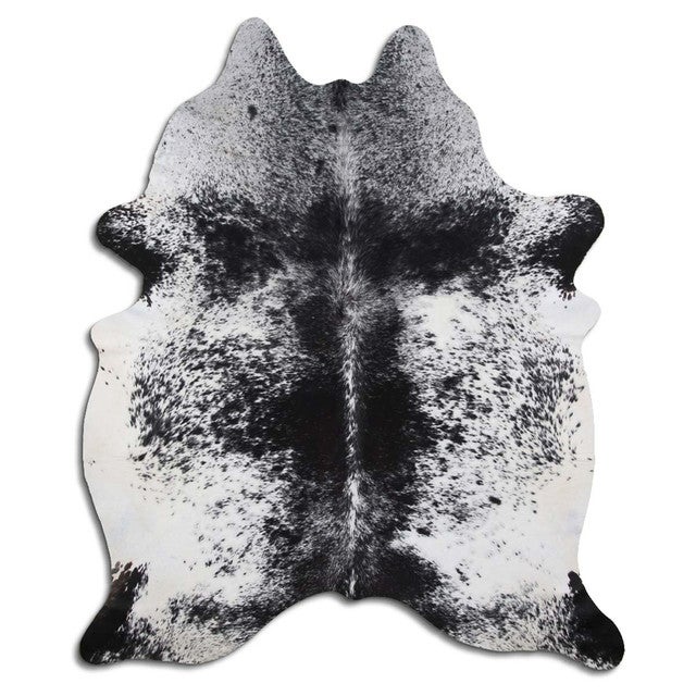 Salt & Pepper Black Cowhide Rug - Medium