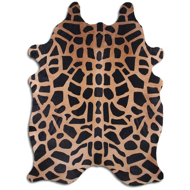 Giraffe Printed Cowhide Rug - Medium