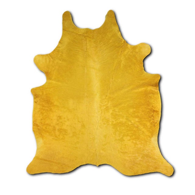 Lemon Cowhide Rug - Medium