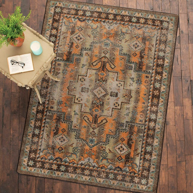 Aged Aztec Rug - 2 x 8