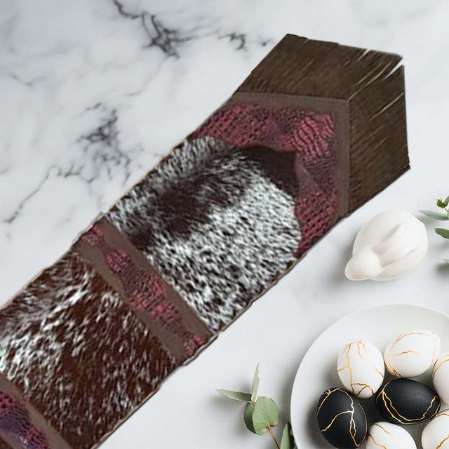 Fringed Red Faux Gator Leather Table Runner - 120 Inch