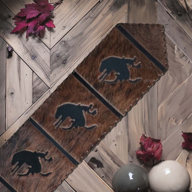 Rodeo Rider Leather Table Runner - 120 Inch