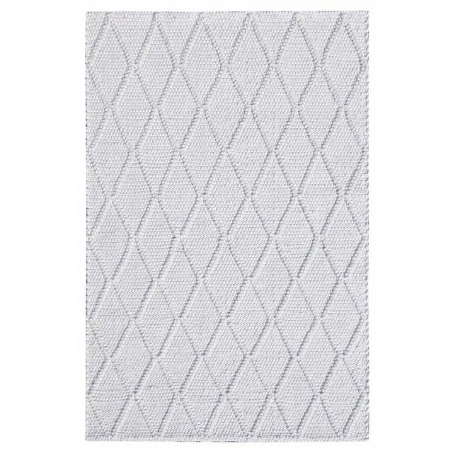 White Rhombus Rug - 5 x 7