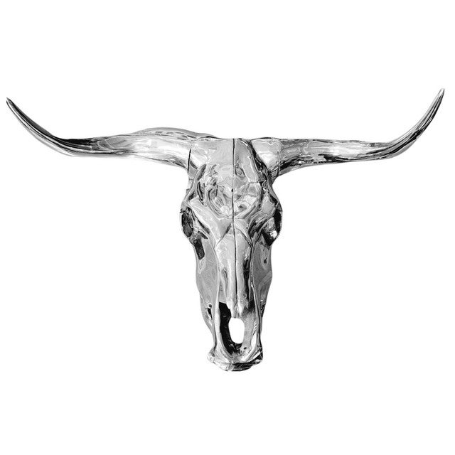 Pewter Cow Skull Wall Art