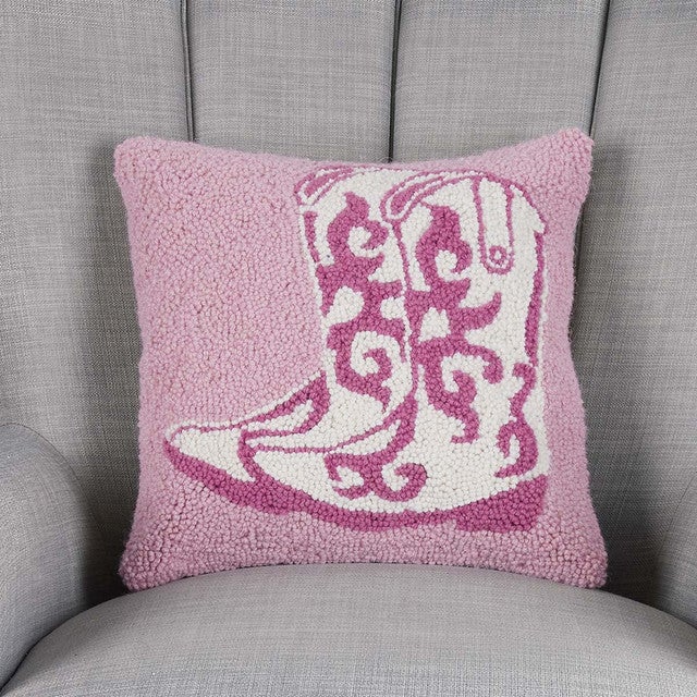 Cowgirl Boots Rodeo Hooked Pillow