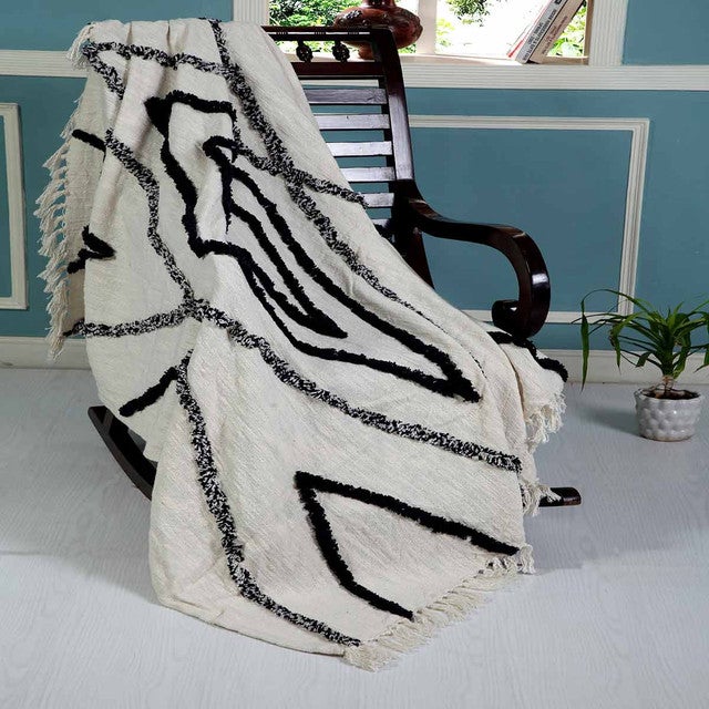 Navy Diamond Path Throw