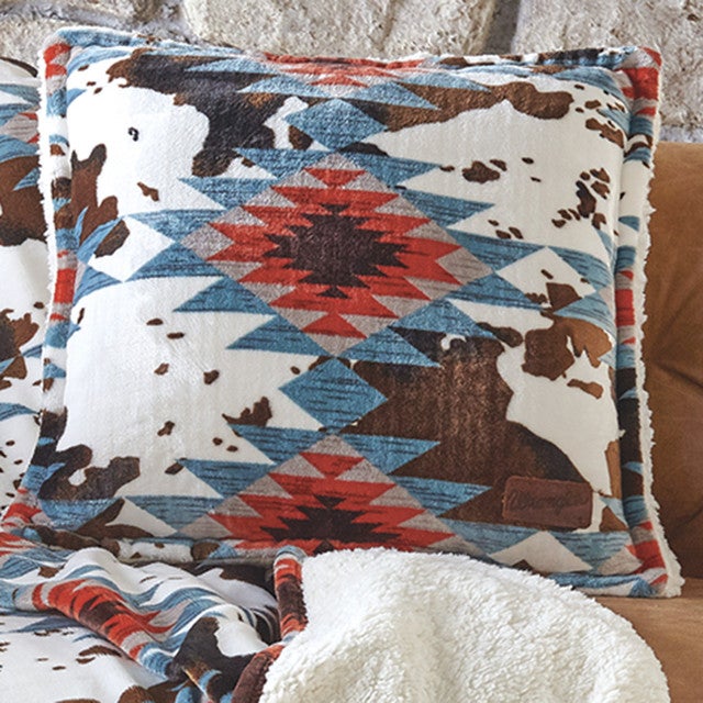 Aztec Cowhide Plush Pillow