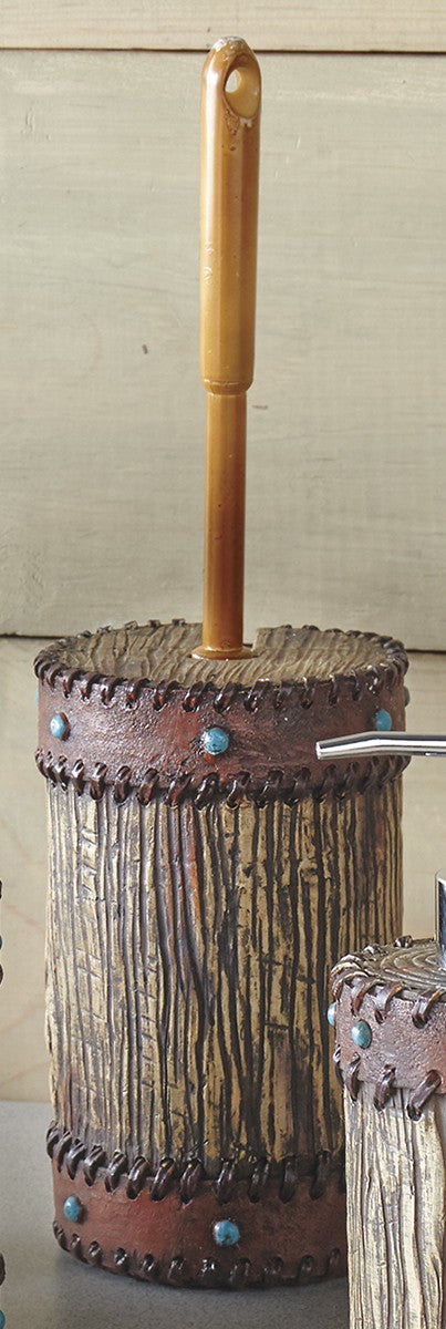 Turquoise Studded Southwestern Toilet Brush/Holder