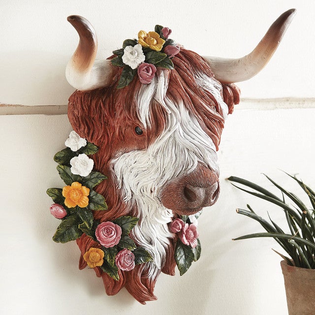 Floral Bloom Highland Cow Wall Sculpture- SALE