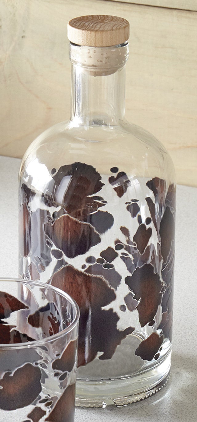 Cowhide Print Decanter - CLEARANCE