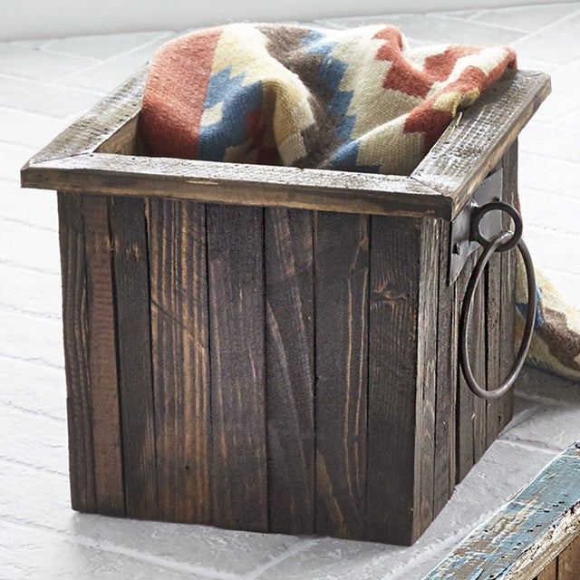 Southwestern Wood Storage Bin - Natural