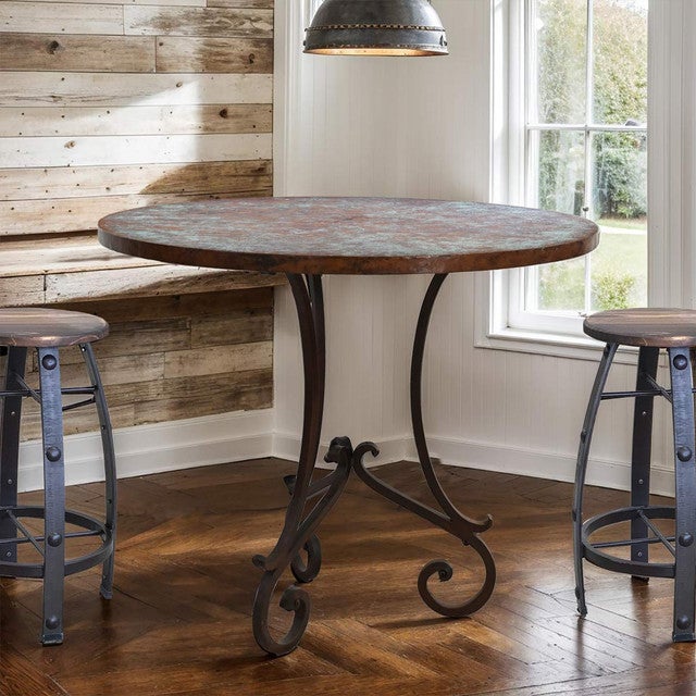 Southwest Iron Scroll Saloon Table