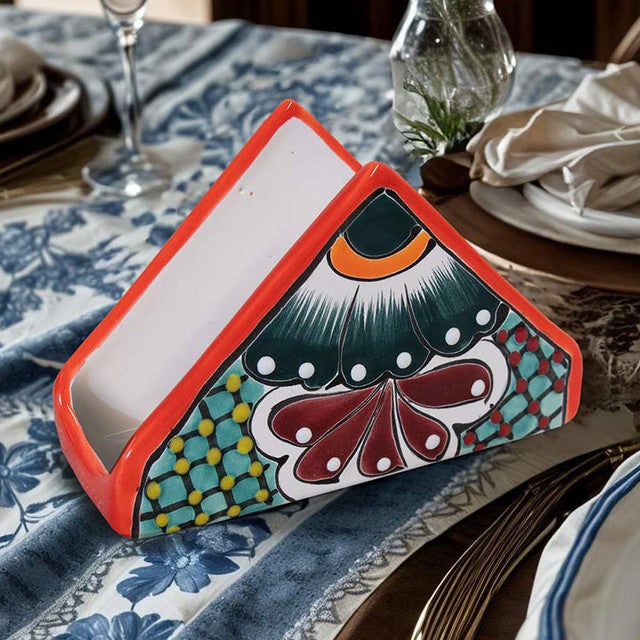 Black Flower Napkin Holder