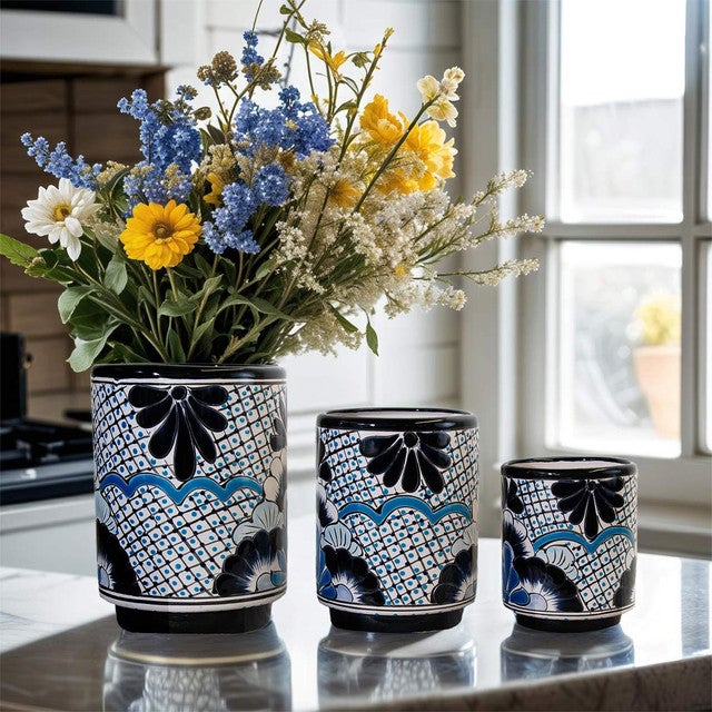 Blue Skies Utensil Holders/Planters - Set of 3