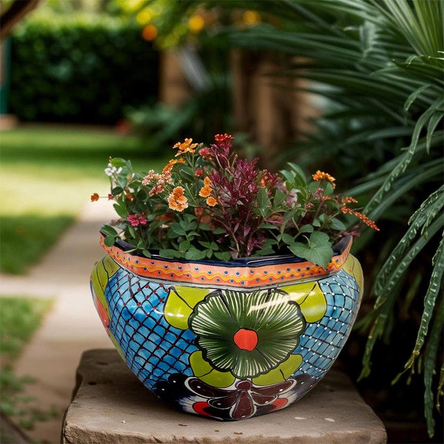 Blue Flower Octo Planter