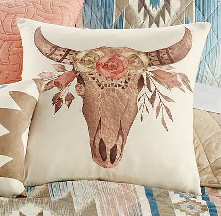 Southwest Dream Skull Pillow