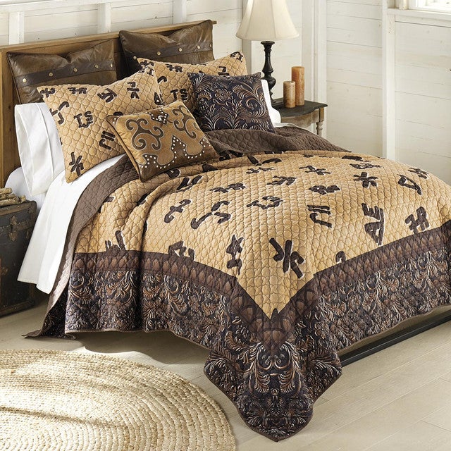 Cowboy Brands Quilt Bed Set - Queen