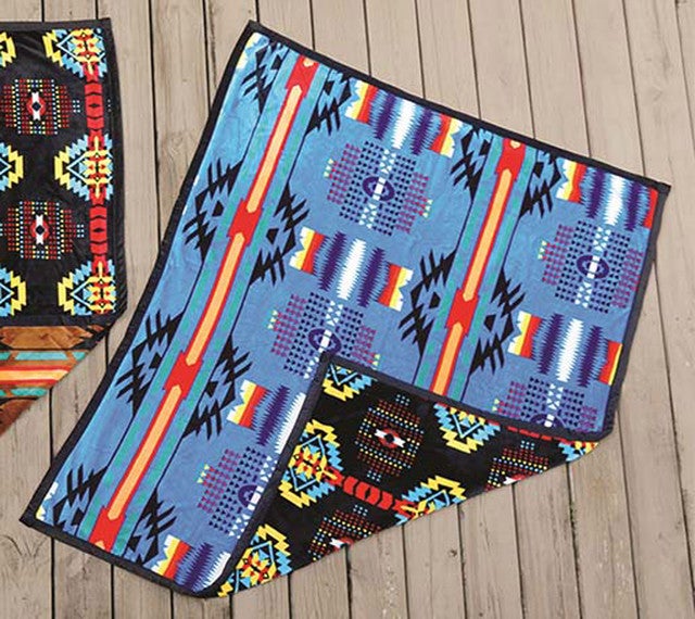 Desert Oasis Throw - Blue & Black