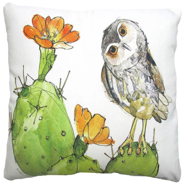 Prickly Owl Indoor/Outdoor Pillow