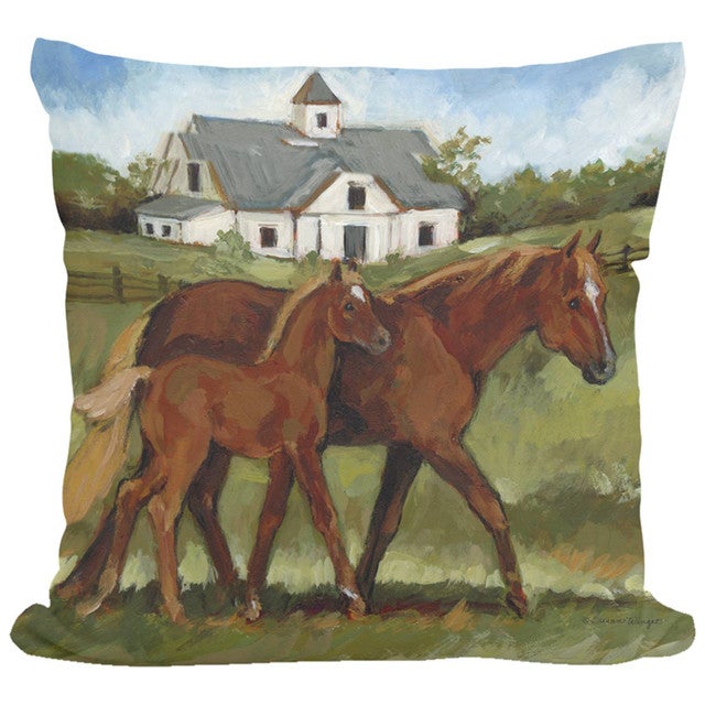 Farm Horses Indoor/Outdoor Pillow