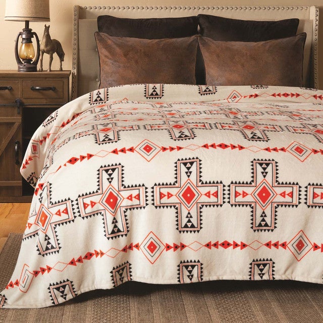 Western Sunshine Lightweight Plush Blanket - Queen