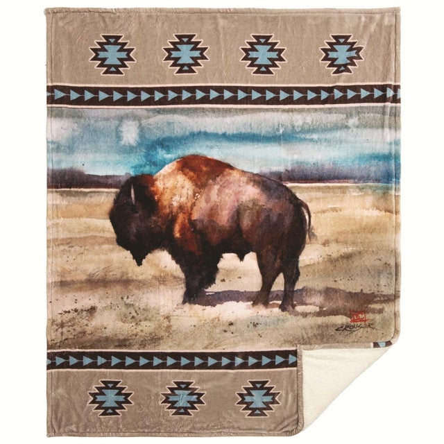 Buffalo Prairie Plush Sherpa Throw