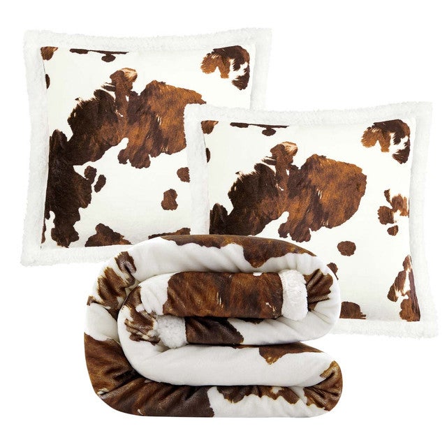 Elsa Chocolate & White Pillow & Throw
