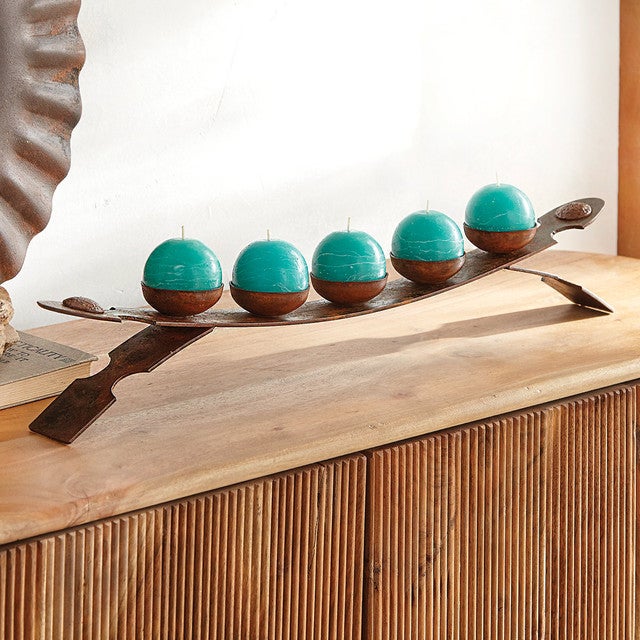 Iron Forge Bench Candle Holder