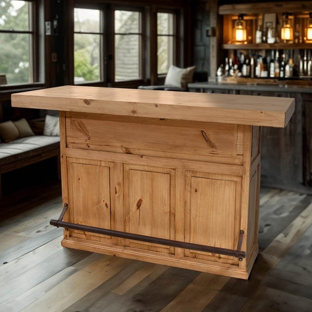 Saloon Bar with Footrail - Honey