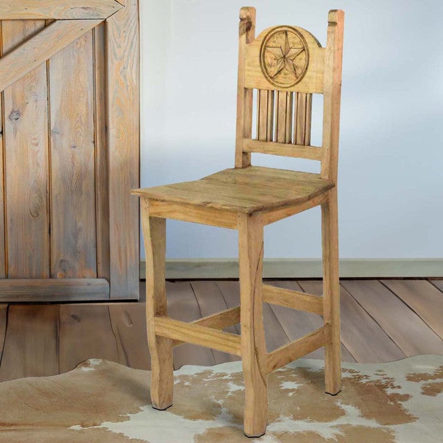 Clarence Honey Starred Counter Stool - 24 Inch