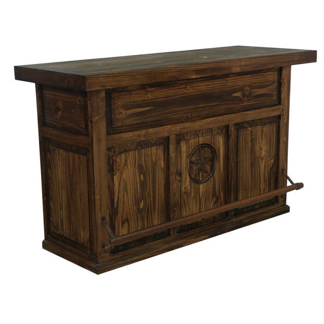 Saloon Star Bar with Footrail - Brown