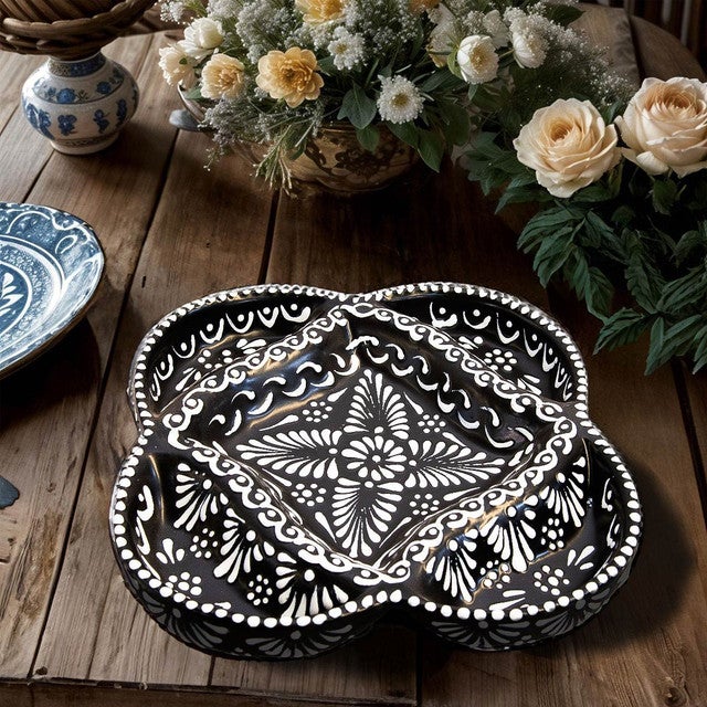 Patagonia Talavera Appetizer Plate - Black & White