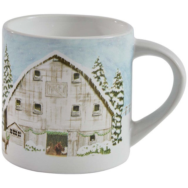 Holiday Barn Mugs - Set of 4