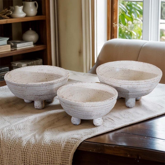 White Stallion Clay Bowls - Set of 3