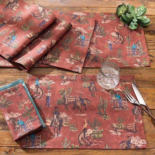 Cowboy Toile Table Linens