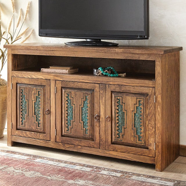 Southwest Canyon Turquoise Inlay TV Console