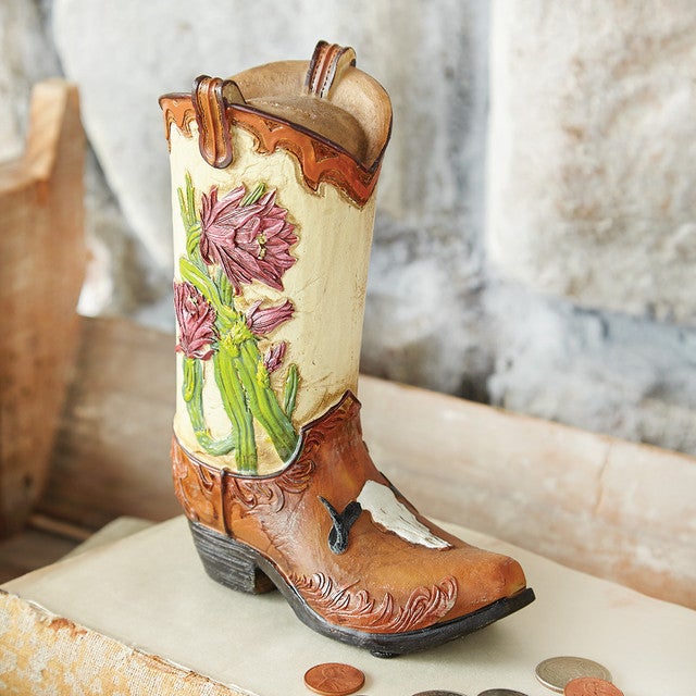 Cactus Bloom Cowgirl Boot Bank