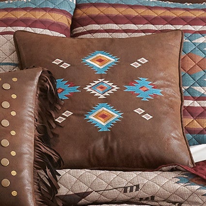 Adobe Sky Faux Leather Pillow