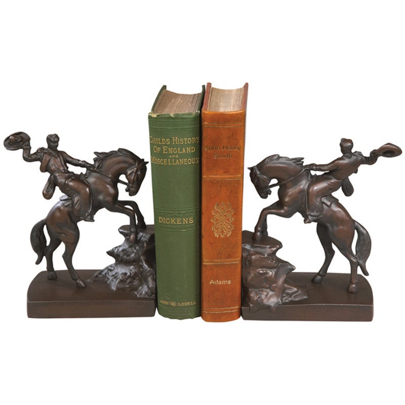 Book Ends- Vintage Bronze Lone Horse Book Ends- Vintage Bronze Lone Horse