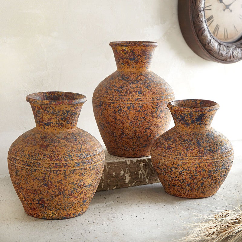 Sunset Adobe Clay Pottery Vase Set